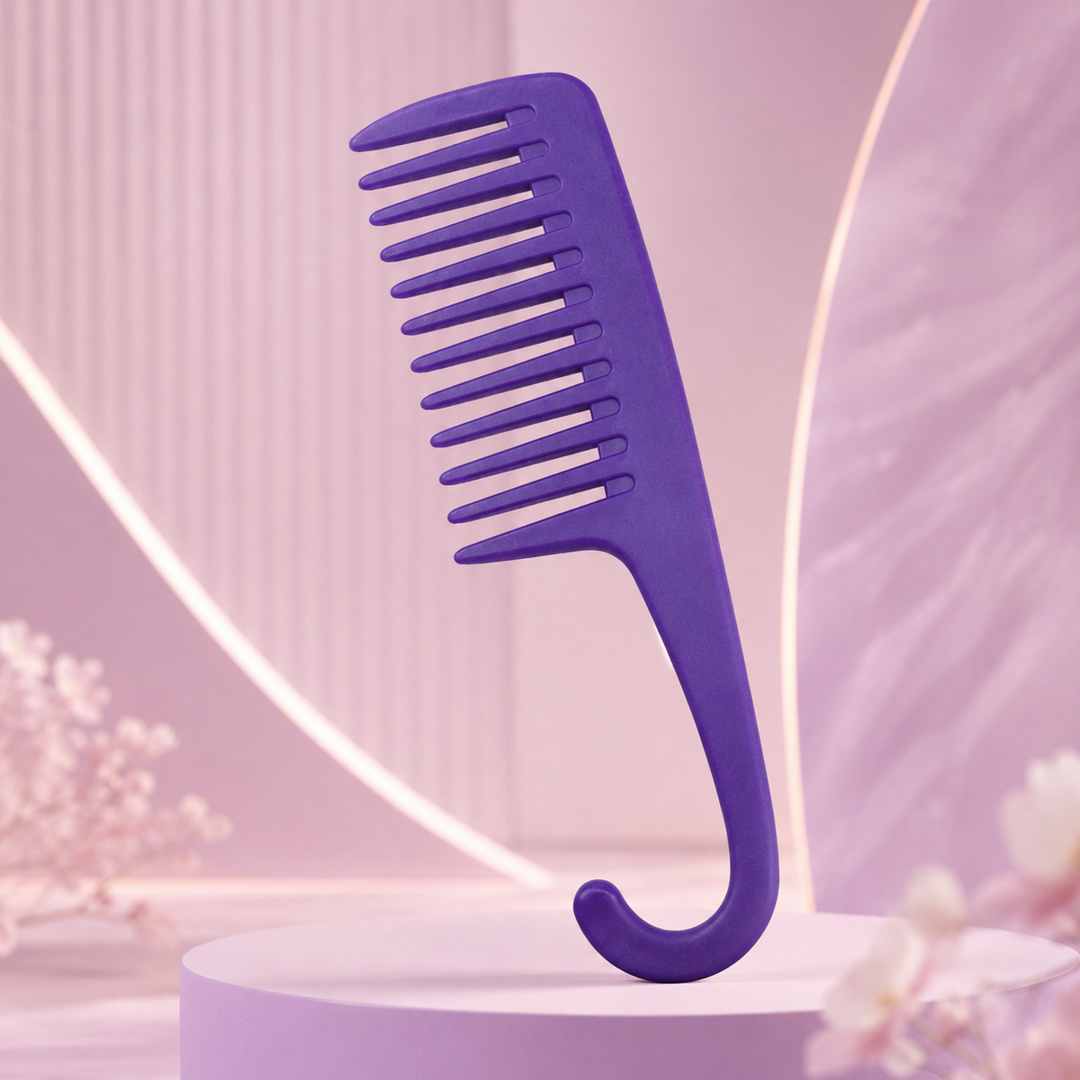 Rootnue purple wide-tooth detangling comb